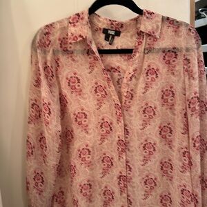 Pink silk floral Paige blouse